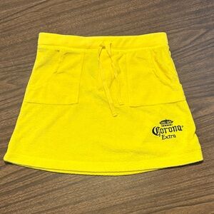 Corona Extra Y2K Small Yellow Terry Cloth Mini Skirt